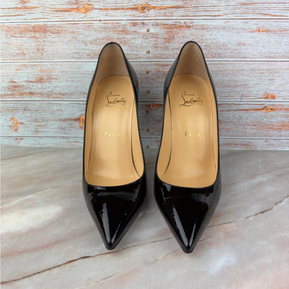 Christian Louboutin So Kate Patent Leather Black Heels Red Bottoms - Picture 3 of 12